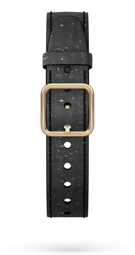 Black Cork Strap, PVD Steel Pin Buckle 15.0 MM - MXE0HP44 Baume & Mercier Front