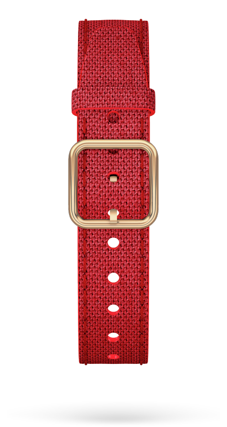 Red Cotton Strap, PVD Steel Pin Buckle 15.0 MM - MXE0HP36 Baume & Mercier Front