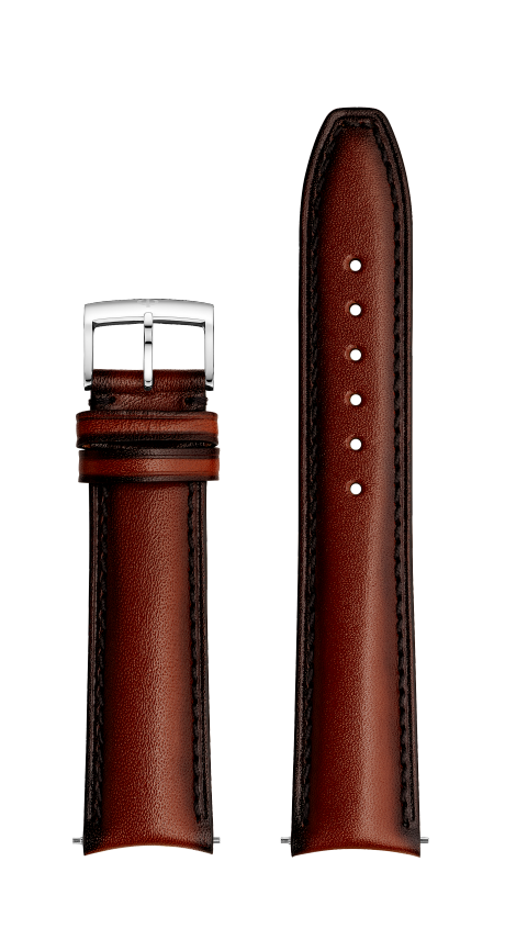 Patina Brown Calfskin Strap, Pin Buckle 20.0 MM - MXE0N05M Baume & Mercier Front