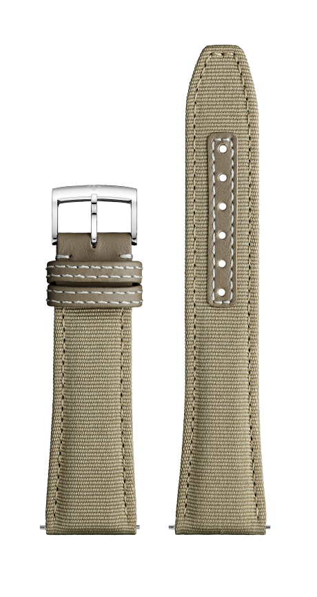 Sand Coloured Canvas Strap, Pin Buckle 22.0 MM - MXE0N0S8 Baume & Mercier Front